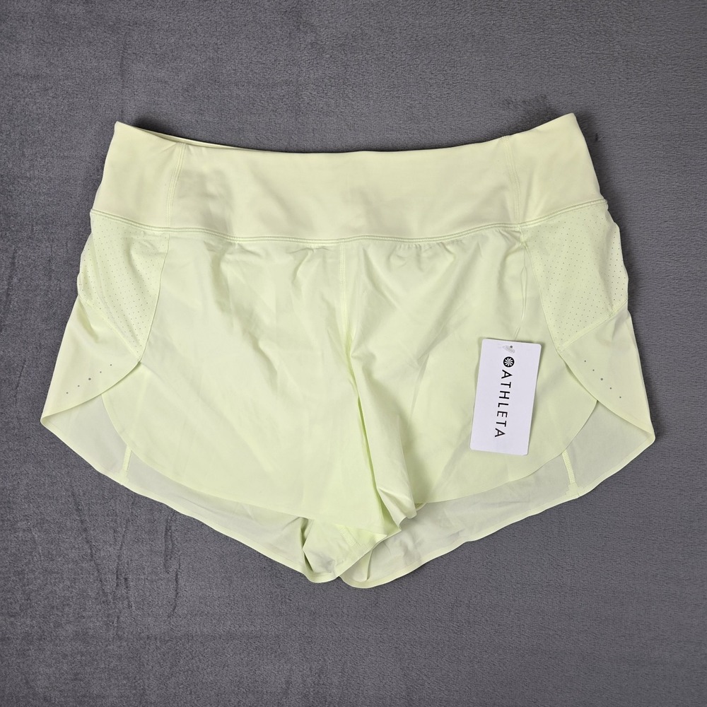 Athleta Run With it 3.5" Short Womens 1X Yellow Featherweight Stretch NWT
